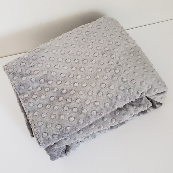 Grey Minky Dimple Dots Fabric By The Yard - Picture 6 of 8